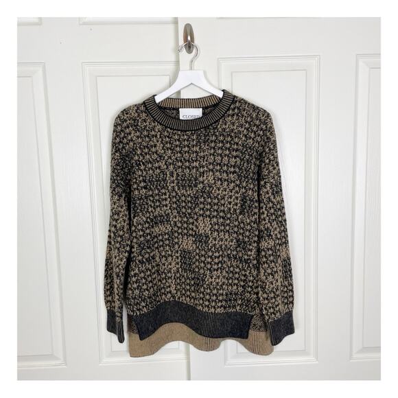 CLOSED Jacquard Pattern Alpaca Wool Slouchy Sweater Brown Black Chunky Knit NWT - Picture 3 of 12